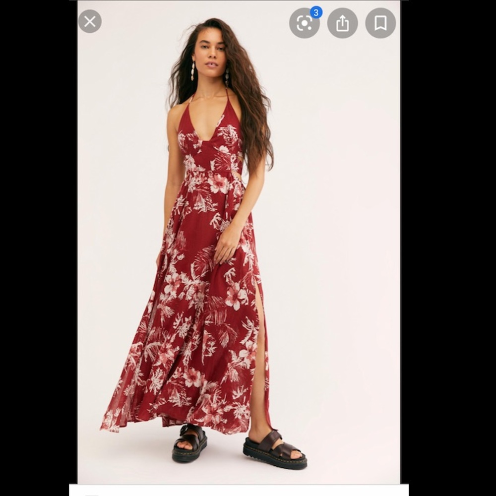 Free People Lille floral print maxi dress halter